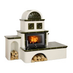 Kachlová pec ABX Pegas zelená, levá